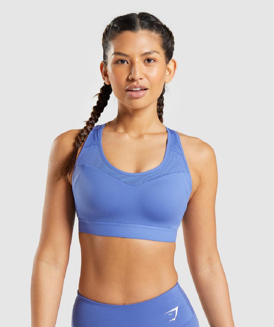 Gymshark Open Back Ženske Sportski Grudnjak Plave | HR 3433GSO